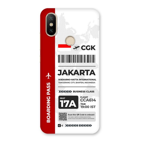 International Boarding Pass Jakarta Back Case for Mi A2