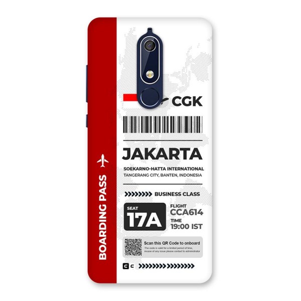 International Boarding Pass Jakarta Back Case for Nokia 5.1