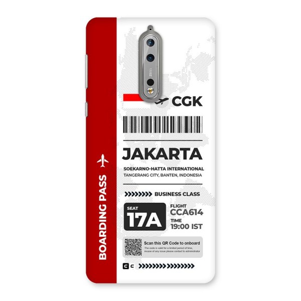 International Boarding Pass Jakarta Back Case for Nokia 8