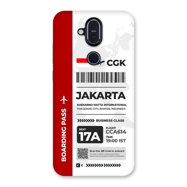 International Boarding Pass Jakarta Back Case for Nokia 8.1