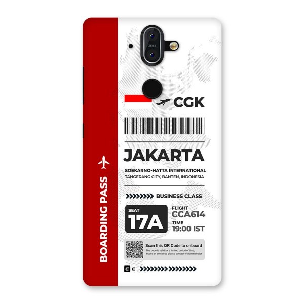 International Boarding Pass Jakarta Back Case for Nokia 8 Sirocco