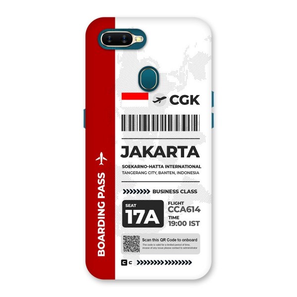 International Boarding Pass Jakarta Back Case for Oppo A11k