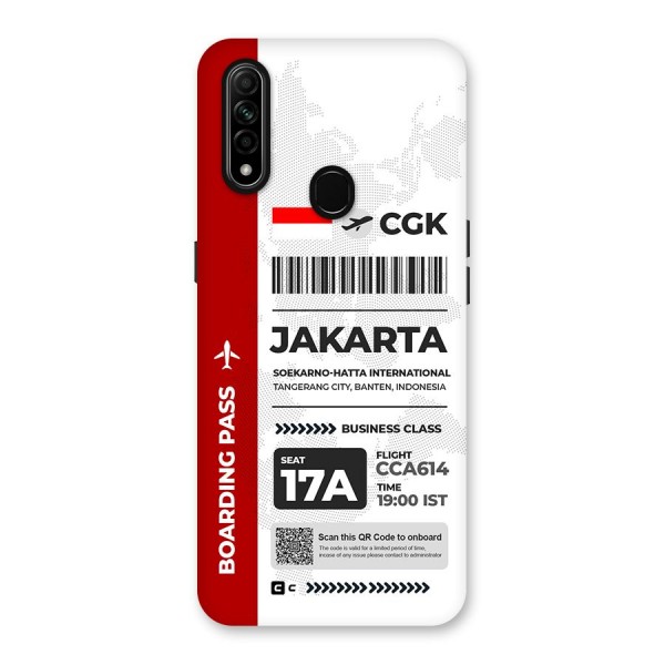 International Boarding Pass Jakarta Back Case for Oppo A31