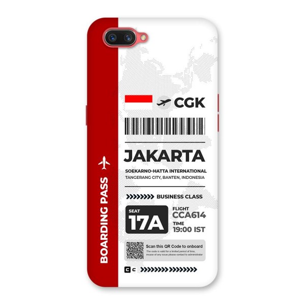 International Boarding Pass Jakarta Back Case for Oppo A3s