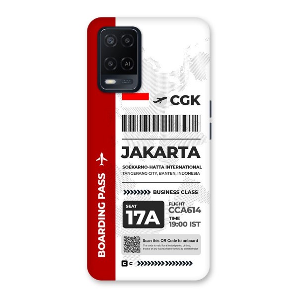 International Boarding Pass Jakarta Back Case for Oppo A54