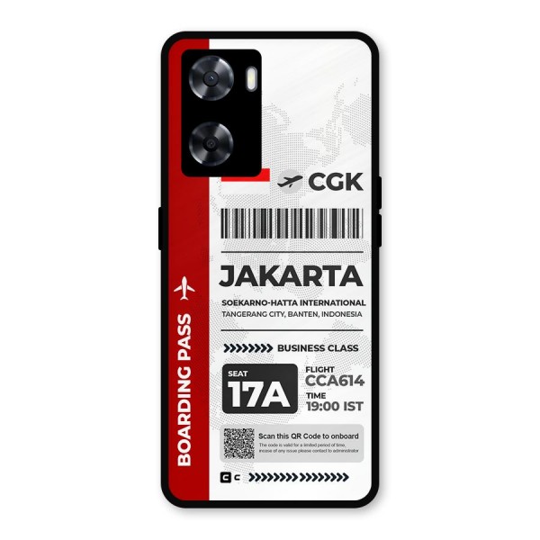 International Boarding Pass Jakarta Metal Back Case for Oppo A77