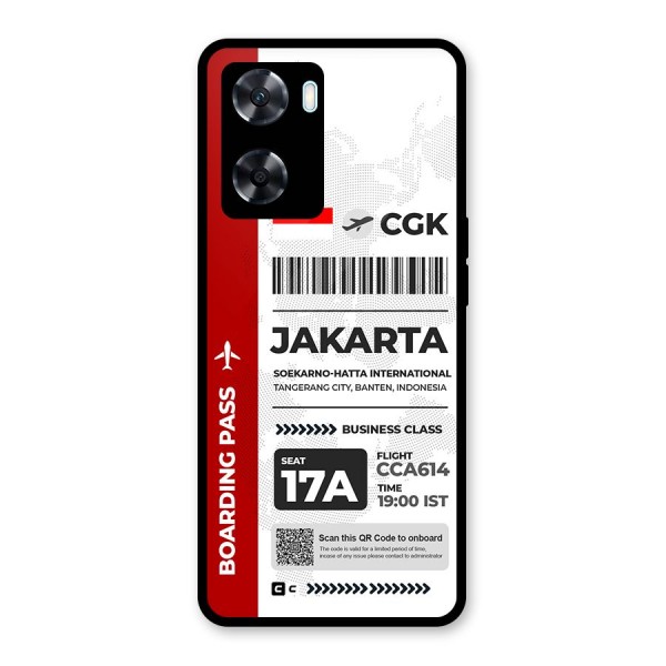 International Boarding Pass Jakarta Back Case for Oppo A77s