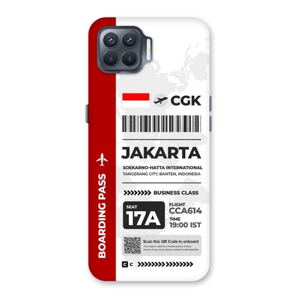 International Boarding Pass Jakarta Back Case for Oppo F17 Pro