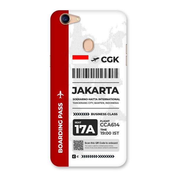 International Boarding Pass Jakarta Back Case for Oppo F5