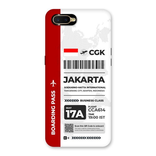 International Boarding Pass Jakarta Back Case for Oppo K1