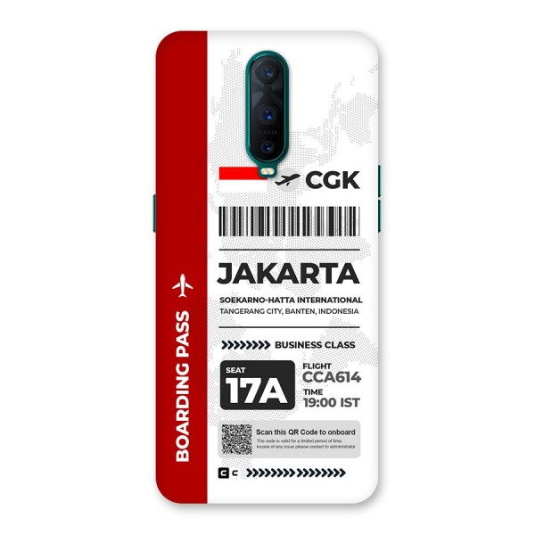 International Boarding Pass Jakarta Back Case for Oppo R17 Pro