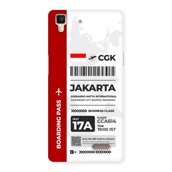 International Boarding Pass Jakarta Back Case for Oppo R7