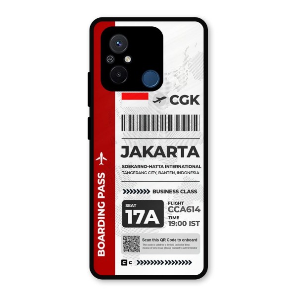 International Boarding Pass Jakarta Metal Back Case for Poco C55