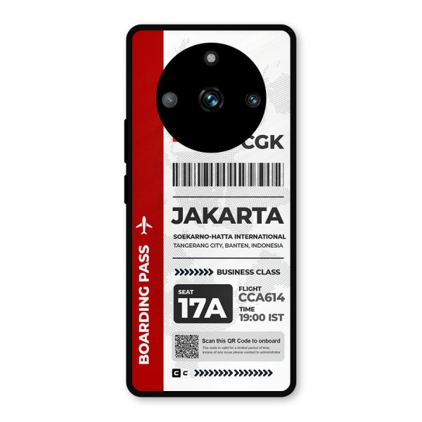 International Boarding Pass Jakarta Metal Back Case for Realme 11 Pro