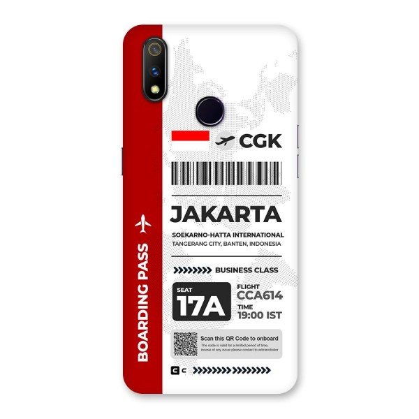 International Boarding Pass Jakarta Back Case for Realme 3 Pro