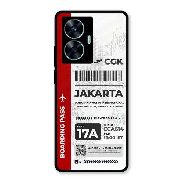 International Boarding Pass Jakarta Metal Back Case for Realme C55