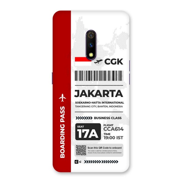 International Boarding Pass Jakarta Back Case for Realme X