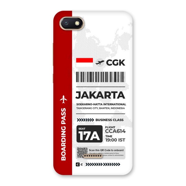 International Boarding Pass Jakarta Back Case for Redmi 6A