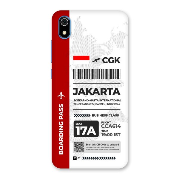 International Boarding Pass Jakarta Back Case for Redmi 7A