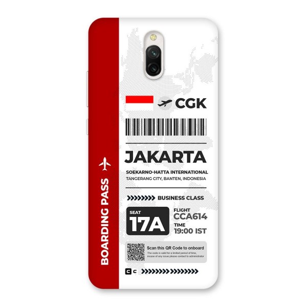 International Boarding Pass Jakarta Back Case for Redmi 8A Dual