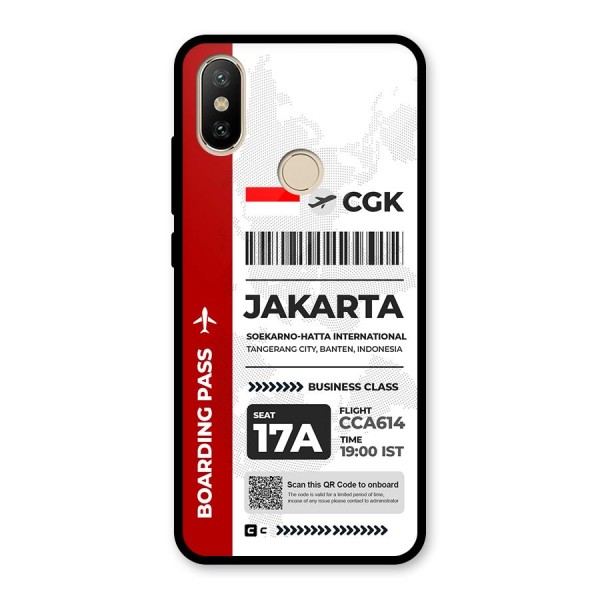 International Boarding Pass Jakarta Metal Back Case for Redmi A2