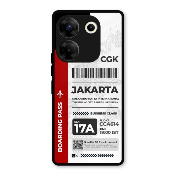 International Boarding Pass Jakarta Metal Back Case for Tecno Camon 20