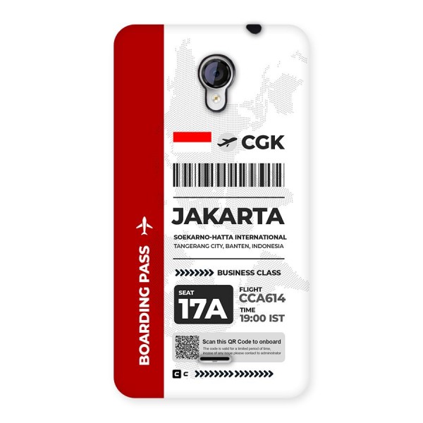 International Boarding Pass Jakarta Back Case for Unite 2 A106