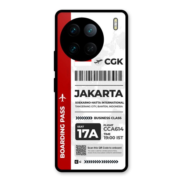 International Boarding Pass Jakarta Back Case for Vivo X90 Pro