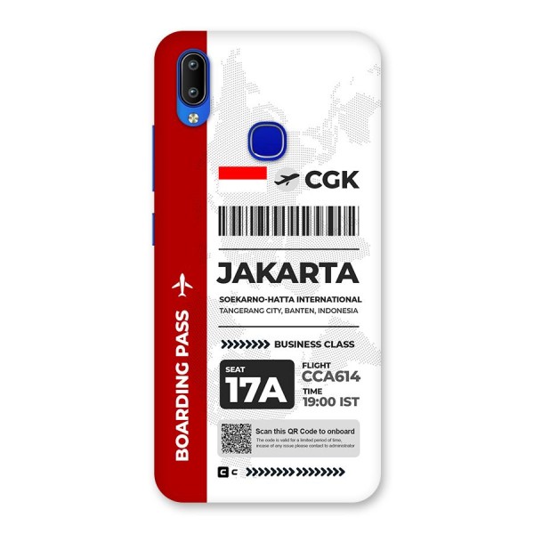 International Boarding Pass Jakarta Back Case for Vivo Y91