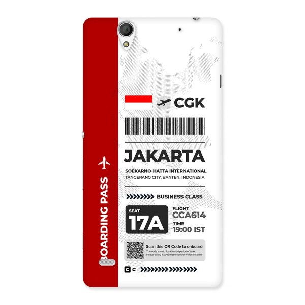 International Boarding Pass Jakarta Back Case for Xperia C4