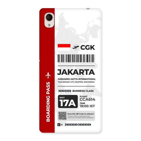 International Boarding Pass Jakarta Back Case for Xperia M4