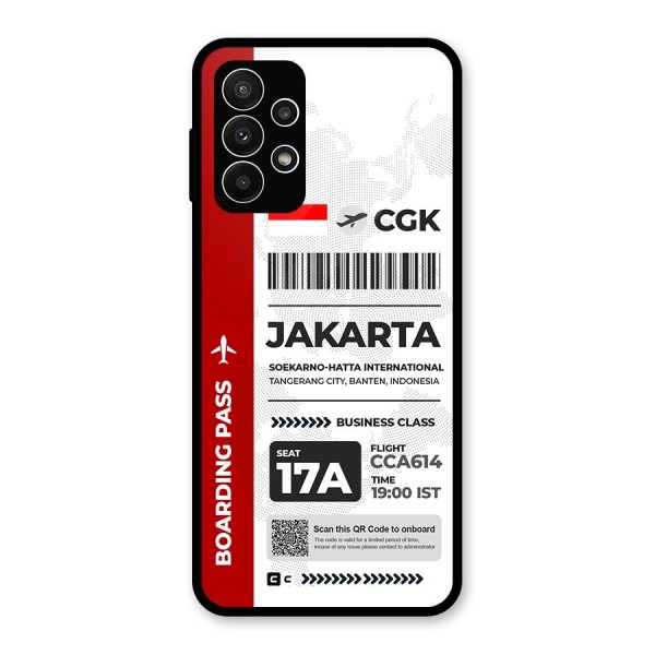 International Boarding Pass Jakarta Glass Back Case for Galaxy A23