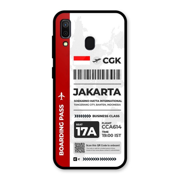 International Boarding Pass Jakarta Glass Back Case for Galaxy A30