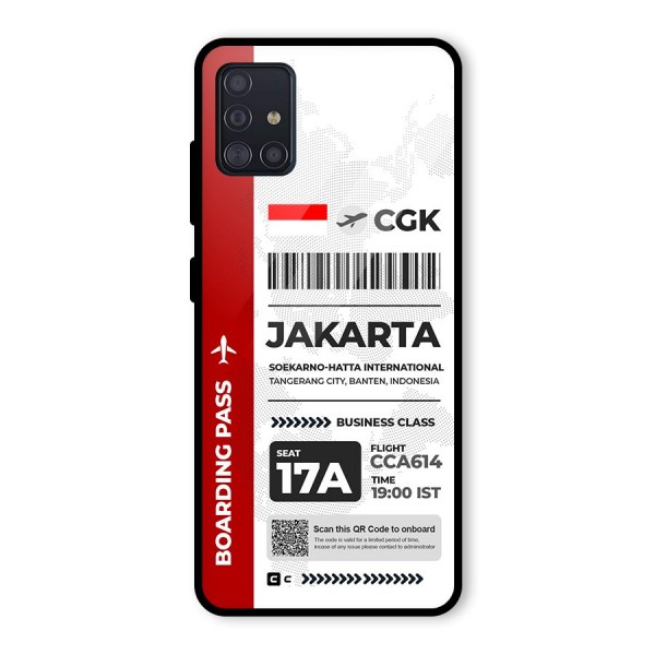 International Boarding Pass Jakarta Glass Back Case for Galaxy A51