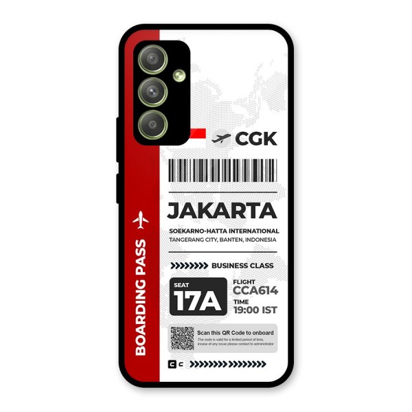 International Boarding Pass Jakarta Glass Back Case for Galaxy A54