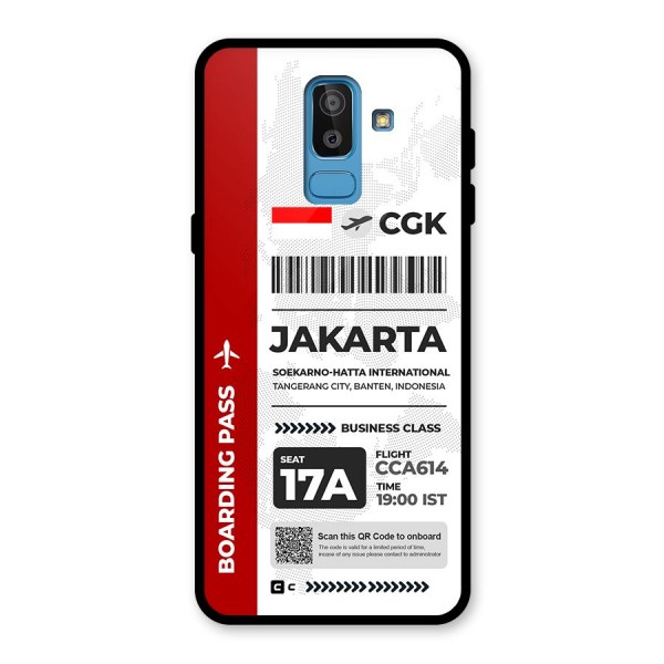 International Boarding Pass Jakarta Glass Back Case for Galaxy J8