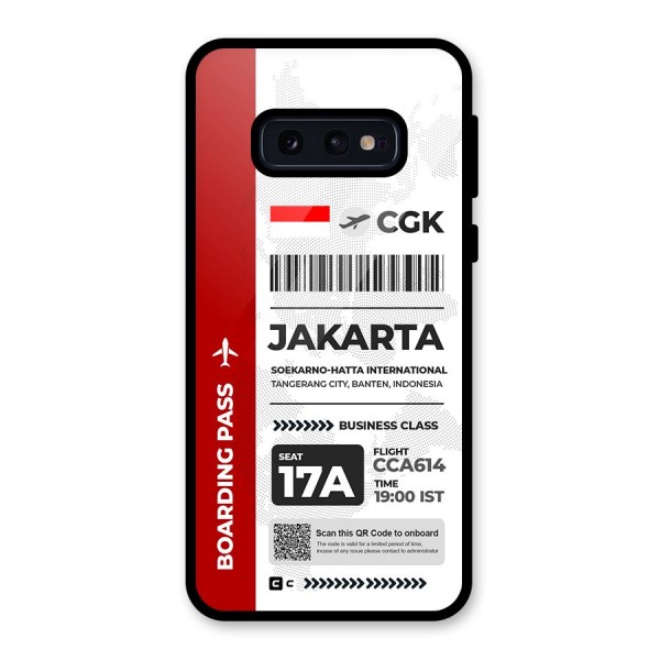 International Boarding Pass Jakarta Glass Back Case for Galaxy S10e