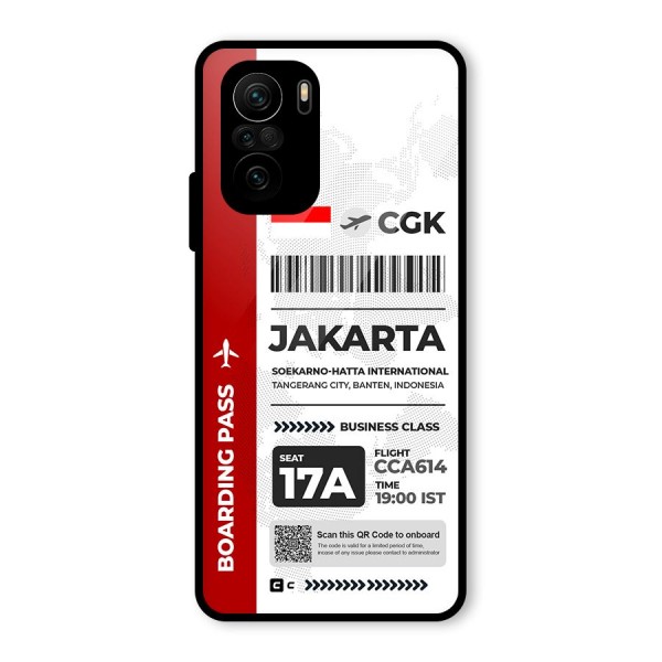 International Boarding Pass Jakarta Glass Back Case for Mi 11x