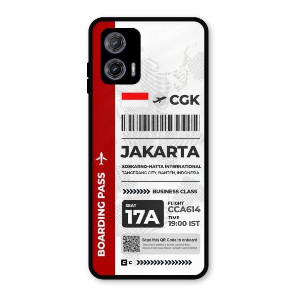 International Boarding Pass Jakarta Metal Back Case for Moto G73