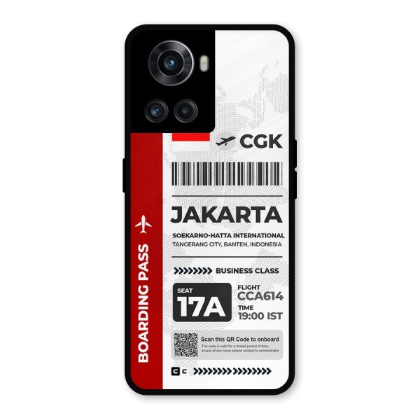 International Boarding Pass Jakarta Metal Back Case for OnePlus 10R