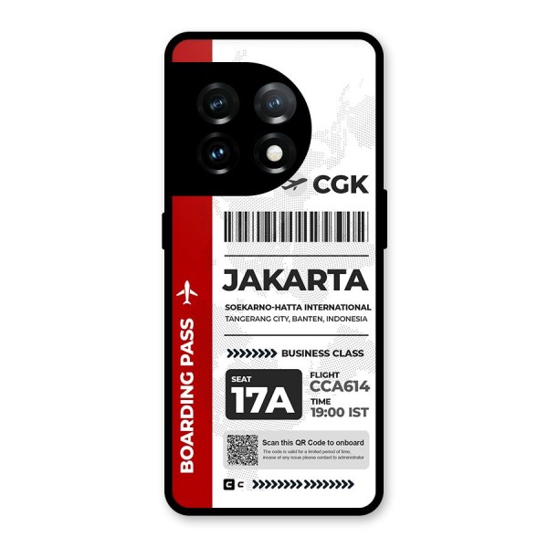 International Boarding Pass Jakarta Glass Back Case for OnePlus 11