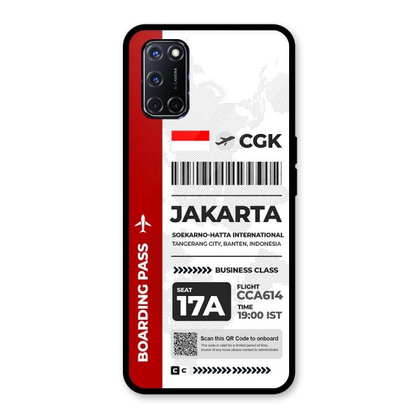 International Boarding Pass Jakarta Glass Back Case for Oppo A52