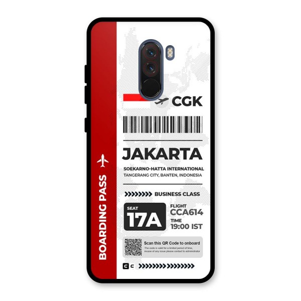 International Boarding Pass Jakarta Glass Back Case for Poco F1