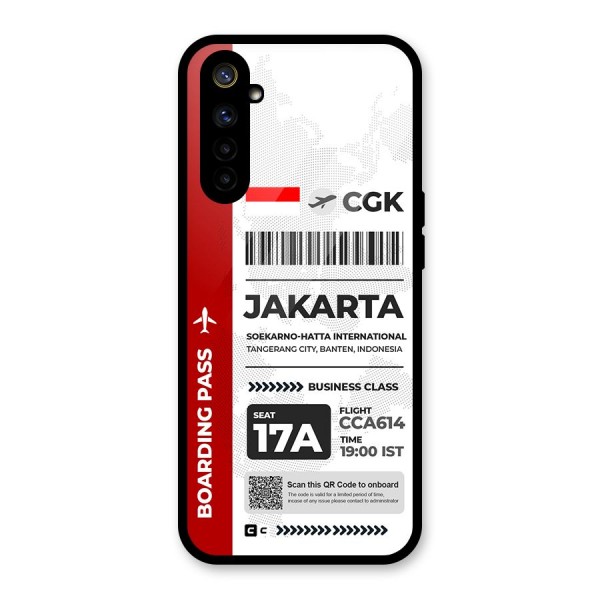 International Boarding Pass Jakarta Glass Back Case for Realme 6i