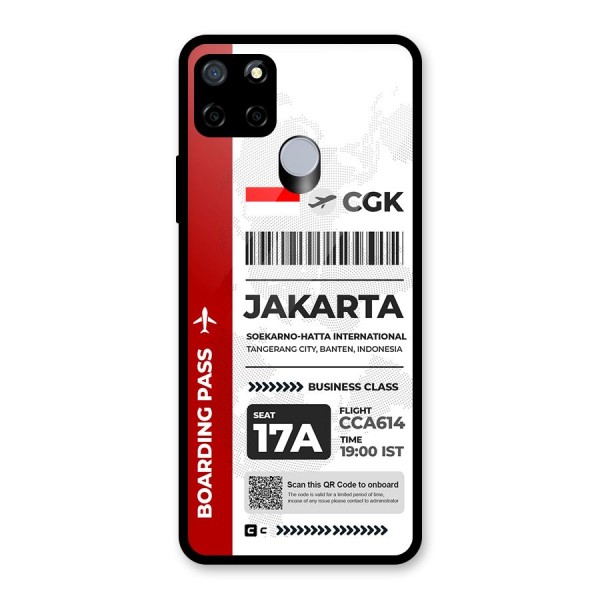 International Boarding Pass Jakarta Glass Back Case for Realme C15