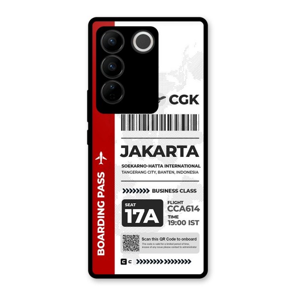 International Boarding Pass Jakarta Glass Back Case for Vivo V27