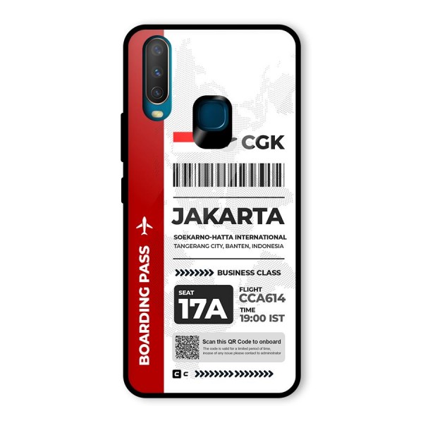 International Boarding Pass Jakarta Glass Back Case for Vivo Y15