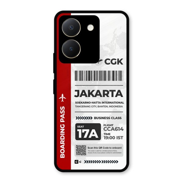 International Boarding Pass Jakarta Metal Back Case for Vivo Y36