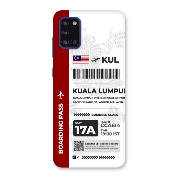 International Boarding Pass Kuala Lumpur Back Case for Galaxy A31