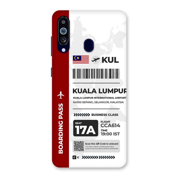 International Boarding Pass Kuala Lumpur Back Case for Galaxy A60